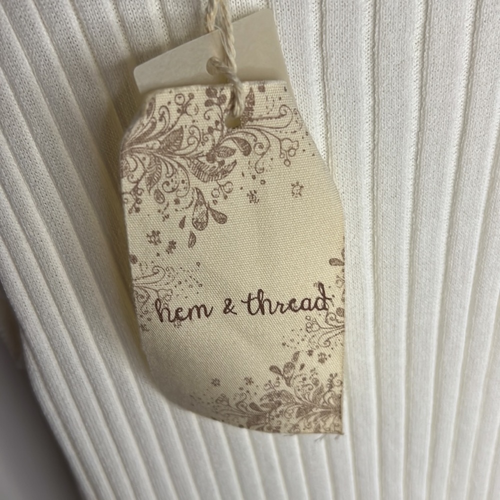 Hem & Thread Cream Tank With Ruffle Edge - Picture 3 of 3